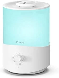 Pharata® Humidifiers For Bedroom Large Room, 2.5L Cool Mist Humidifier With Essential Oil Diffuser, Top Fill Humidifier For Baby, Home, Plant, Ultrasonic Humidification For Whole House, Auto Shut-Off, (White) -Solo Stoves Shop 219D097hpwL. AC