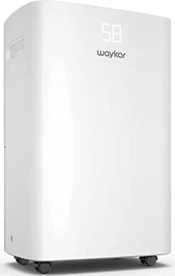 Waykar 50 Pints Dehumidifier For Home, 4500 Sq Ft Dehumidifiers For Basement With Drain Hose, Auto-Defrost And Dry Clothes Function, Intelligent Humidity Control