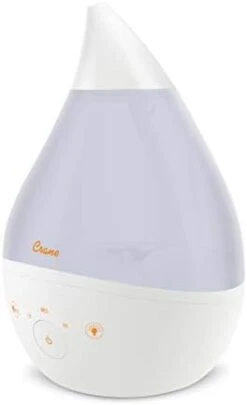 Crane 4-in-1 Drop Ultrasonic Cool Mist Humidifier, 1 Gallon, Top Fill Humidifier, 24 Hour Run Time, With Optional Sound Machine And Color Changing Nightlight, Clear/White -Solo Stoves Shop 21XXHM2wBvL. AC