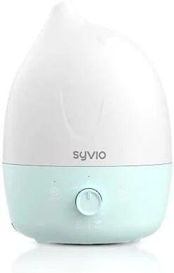 Syvio Humidifiers For Bedroom Baby, Essential Oil Diffuser & 7-Color Night Light Whisper-Quiet Cool Mist Humidifiers For Nursery, Kids, Plants, Variable Mist, 45 Hours Runtime, BPA Free, 1.8L, Blue -Solo Stoves Shop 21wgyqr38oL. AC