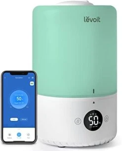 LEVOIT Smart Cool Mist Top Fill Humidifiers For Bedroom With Sensor, Auto Humidity Setting , APP & Voice Control, Essential Oil Diffuser, Ultra Quiet Operation, Super Easy Top Fill, 3L, White -Solo Stoves Shop 3116LWUwcvL. AC