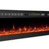 GMHome 80 Inches Wall Recessed Electric Fireplace Wall Mounted In-Wall Built Heater, Log Sets & Crystals, 9 Changeable Colors, With Remote, 1500W Fireplace, Black