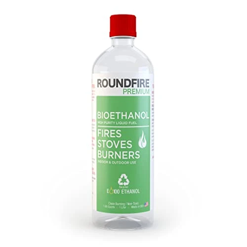 Roundfire Premium 1 Liter -Bio Ethanol Fuel For Fireplaces, Stoves And Burners (1.06 Quart) Clean Burning, Sustainable Fuel. 1 Roundfire Premium 1 Liter -Bio Ethanol Fuel For Fireplaces, Stoves And Burners (1.06 Quart) Clean Burning, Sustainable Fuel.