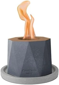 Kante 5.1 In. W Octagonal Portable Concrete Rubbing Alcohol Small Tabletop Fire Pit With Metal Extinguisher And 6 In. Dark Gray Base, Ethanol Fireplace, Indoor Table Top Fire Pit Bowl Pot -Solo Stoves Shop 315wdefmchL. AC