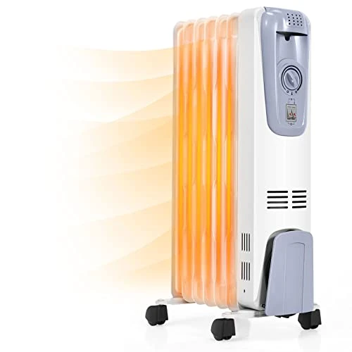 Tangkula Oil Filled Radiator Heater, 1500W Portable Space Heater Radiator With Adjustable Thermostat, 3 Heat Settings, Overheat & Tip-Over Protection, Electric Radiant Heater For Indoor Use 1 Tangkula Oil Filled Radiator Heater, 1500W Portable Space Heater Radiator With Adjustable Thermostat, 3 Heat Settings, Overheat & Tip-Over Protection, Electric Radiant Heater For Indoor Use