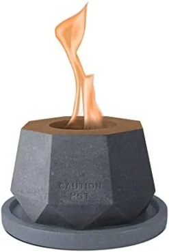 Kante 5.1 In. W Octagonal Portable Concrete Rubbing Alcohol Small Tabletop Fire Pit With Metal Extinguisher And 6 In. Dark Gray Base, Ethanol Fireplace, Indoor Table Top Fire Pit Bowl Pot -Solo Stoves Shop 319mKSatvEL. AC