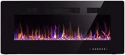 Xbeauty 60" Electric Fireplace In-Wall Recessed And Wall Mounted 1500W Fireplace Heater And Linear Fireplace With Timer/Multicolor Flames/Touch Screen/Remote Control (Black) -Solo Stoves Shop 31BB97jWwGL. AC