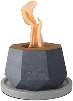 Kante 5.1 In. W Octagonal Portable Concrete Rubbing Alcohol Small Tabletop Fire Pit With Metal Extinguisher And 6 In. Dark Gray Base, Ethanol Fireplace, Indoor Table Top Fire Pit Bowl Pot -Solo Stoves Shop 31BXoOTsswL. AC
