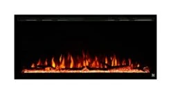 Touchstone 80042 - Sideline Elite Electric Fireplace - 42 Inch Wide - In Wall Recessed - 60 Color Combinations - 1500/750 Watt Heater (68-88°F Thermostat) - Black - Log, Crystals, And Driftwood