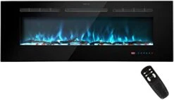 Kentsky 48 Inches Electric Fireplace Inserts, Recessed And Wall Mounted Fireplace Heater, Linear Fireplace W/Thermostat, Remote & Touch Screen, Multicolor Flame, Timer, Log & Crystal, 750W/1500W -Solo Stoves Shop 31EyBjvt4QL. AC