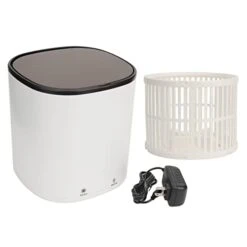 Mini Washing Machine ABS 4.5L 2000mA 24W 12V Blue Light Household Portable Washer For T Shirts Underwear Socks US Plug 100‑240V, Portable Washing Machine,