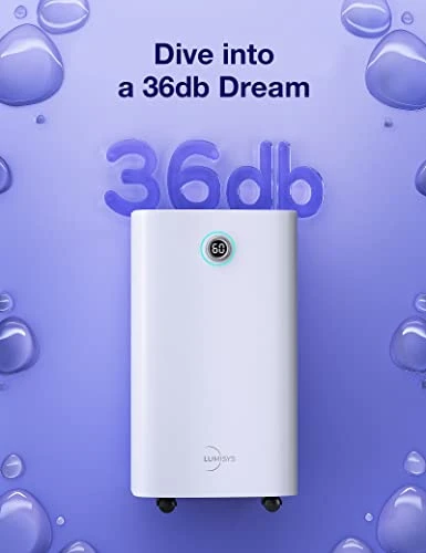 Lumisys 2000 Sq Ft 30 Pints Dehumidifiers For Large Room, Basements, Home, Bathroom, Bedroom, With Auto Or Manual Drainage | 36db Industry Leading Noise Reducing | Air Filter, Three Operation Modes, Rotating Knob 6 Lumisys 2000 Sq Ft 30 Pints Dehumidifiers For Large Room, Basements, Home, Bathroom, Bedroom, With Auto Or Manual Drainage | 36db Industry Leading Noise Reducing | Air Filter, Three Operation Modes, Rotating Knob - Image 6