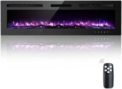 50 Inch Electric Fireplace Inserts, Quiet Wall Mounted Fireplace, Led Fireplace For Living Room, Recessed Electric Fireplace, Linear Fireplace, Logs & Crystal, 750/1500W -Solo Stoves Shop 31M6xXSL9oL. AC