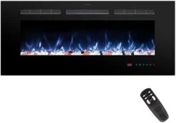 Kentsky 48 Inches Electric Fireplace Inserts, Recessed And Wall Mounted Fireplace Heater, Linear Fireplace W/Thermostat, Remote & Touch Screen, Multicolor Flame, Timer, Log & Crystal, 750W/1500W -Solo Stoves Shop 31N3nNEdLsL. AC