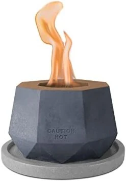 Kante 5.1 In. W Octagonal Portable Concrete Rubbing Alcohol Small Tabletop Fire Pit With Metal Extinguisher And 6 In. Dark Gray Base, Ethanol Fireplace, Indoor Table Top Fire Pit Bowl Pot -Solo Stoves Shop 31N3q1mpoL. AC