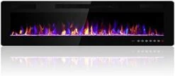 Electactic 60 Inches Electric Fireplace Recessed And Wall Mounted, Fireplace Heater And Linear Fireplace, With Timer, Remote Control, Adjustable Flame Color, 750w/1500w, Black 21 Electactic 60 Inches Electric Fireplace Recessed And Wall Mounted, Fireplace Heater And Linear Fireplace, With Timer, Remote Control, Adjustable Flame Color, 750w/1500w, Black -Solo Stoves Shop 31NEMWcIAXL. AC