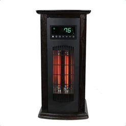 LifeSmart LifePro 1500W Infrared Quartz Indoor Home Tower Space Heater With Adjusting Temperatures And Remote Controls, Black