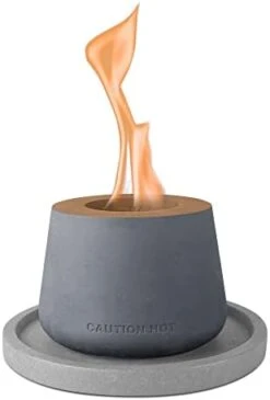 Kante 5.1 In. W Small Tulip Portable Concrete Rubbing Alcohol Tabletop Fire Pit W/Metal Extinguisher,Blue Fire Glass & 7.2 In. Dark Gray Base,Ethanol Fireplace,Indoor Tabletop Fire Pit Bowl Pot -Solo Stoves Shop 31PHu0gIQsL. AC