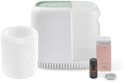 Canopy Bedside Humidifier, White Humidifier, 36 HR Run Time, 2.5L Capacity - Help Alleviate Symptoms Of Allergies, Flu, Cold, Dry Skin Includes Humidifier, Unwind Aroma, Filter, Power Cord & Adapter -Solo Stoves Shop 31PknZeQZL. AC