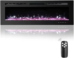 Homajor 36 Inch Electric Fireplace Inserts, Electric Fireplace Wall Mounted, Led Fireplace, Recessed Fireplace, 12 Flame Colors, Remote Control W/Timer -Solo Stoves Shop 31RSgxx6RZL. AC