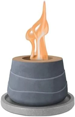 Kante 5.1 In. W Small Tulip Portable Concrete Rubbing Alcohol Tabletop Fire Pit W/Metal Extinguisher,Blue Fire Glass & 7.2 In. Dark Gray Base,Ethanol Fireplace,Indoor Tabletop Fire Pit Bowl Pot -Solo Stoves Shop 31Rcga5glkL. AC