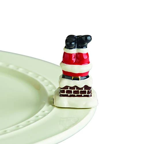 Nora Fleming Hand-Painted Mini: Down The Chimney (Santa Legs) A256 1 Nora Fleming Hand-Painted Mini: Down The Chimney (Santa Legs) A256