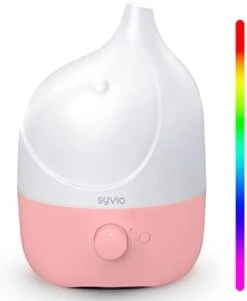 Syvio Humidifiers For Bedroom Baby, Essential Oil Diffuser & 7-Color Night Light Whisper-Quiet Cool Mist Humidifiers For Nursery, Kids, Plants, Variable Mist, 45 Hours Runtime, BPA Free, 1.8L, Blue -Solo Stoves Shop 31UpgSvZDvL. AC