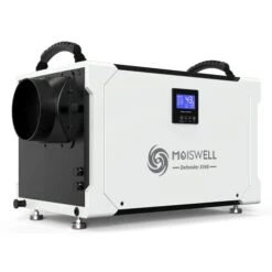 Moiswell 145 Pint Commercial Dehumidifier With Drain Hose For Crawl Spaces, Basements, Industry Water Damage Unit, Large Capacity, Compact, Portable, Auto Defrost, Memory Starting