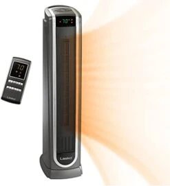 Lasko 29” Ceramic Tower Heater For Large Rooms, Whole Room Heating With Oscillation, Overheat Protection, Digital Display, Timer, Remote Control, 1500W, Black, 5586 -Solo Stoves Shop 31VLXMeWoIL. AC
