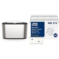 Tork Xpress Hand Towel Dispenser Stainless Steel, Compact For Home Use, Fits H2 Hand Towels & Xpress Soft Multifold Hand Towel White H2, Premium, 4-Panel, 16 X 94 Sheets, MB573 -Solo Stoves Shop 31WZ7xaOqSL 1