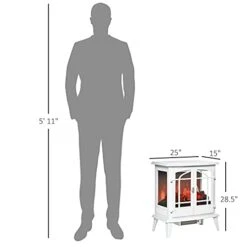 HOMCOM Electric Fireplace Heater, Freestanding Fireplace Stove With Realistic LED Log Flames And Overheating Safety Protection, 1400W, White 11 HOMCOM Electric Fireplace Heater, Freestanding Fireplace Stove With Realistic LED Log Flames And Overheating Safety Protection, 1400W, White -Solo Stoves Shop 31XIgSk7bRL