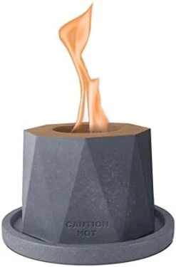 Kante 5.1 In. W Octagonal Portable Concrete Rubbing Alcohol Small Tabletop Fire Pit With Metal Extinguisher And 6 In. Dark Gray Base, Ethanol Fireplace, Indoor Table Top Fire Pit Bowl Pot -Solo Stoves Shop 31XMoMMwH6L. AC