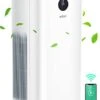 Afloia Smart Air Purifiers For Home Large Room Up To 3576 Sq. Ft, True HEPA Air Filter WiFi Alexa Remote Control, Quiet Air Cleaner With PM2.5 Monitor For 99.99% Allergies, Smoke, Pollen (White)