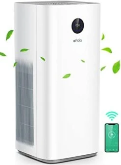 Afloia Smart Air Purifiers For Home Large Room Up To 3576 Sq. Ft, True HEPA Air Filter WiFi Alexa Remote Control, Quiet Air Cleaner With PM2.5 Monitor For 99.99% Allergies, Smoke, Pollen (White) -Solo Stoves Shop 31XPZRj1TDL. AC