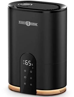 Humidifiers For Bedroom, PARIS RHÔNE 4L Top Fill Humidifiers For Home Large Room, Essential Oil Diffuser, Auto Humidity Sensor, 28dB Quiet,Timer,40H, Sleep Mode,Cool Mist Air Humidifier (Black)