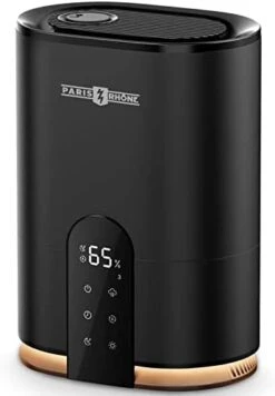 Humidifiers For Bedroom, PARIS RHÔNE 4L Top Fill Humidifiers For Home Large Room, Essential Oil Diffuser, Auto Humidity Sensor, 28dB Quiet,Timer,40H, Sleep Mode,Cool Mist Air Humidifier (Black) -Solo Stoves Shop 31XVtlQ97vL. AC