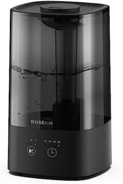 Rosekm® Humidifiers For Bedroom, Cool Mist Humidifier For Home Plant And Baby Nursery, Quiet Ultrasonic Humidifier With 360° Nozzle, Auto Shut-Off, Filterless, Black -Solo Stoves Shop 31XololgkLL. AC