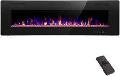 ZAFRO Electric Fireplace 42'' With Remote Control, Recessed Wall Mounted Electric Fireplace With Adjustable 12-Color Flame Brightness & Speed -Solo Stoves Shop 31ZGwr1VC4L. AC