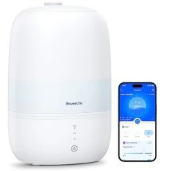 Govee Life Smart 3L Humidifiers For Bedroom, Top Fill Cool Mist Humidifiers With Essential Oil Diffuser, Humidity Control, WiFi Air Humidifier With Night Light, For Baby, Plants, Home, Work With Alexa