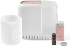 Canopy Bedside Humidifier, White Humidifier, 36 HR Run Time, 2.5L Capacity - Help Alleviate Symptoms Of Allergies, Flu, Cold, Dry Skin Includes Humidifier, Unwind Aroma, Filter, Power Cord & Adapter -Solo Stoves Shop 31cT4atdsUL. AC