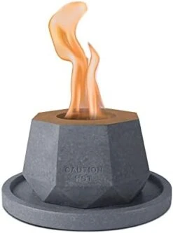Kante 5.1 In. W Octagonal Portable Concrete Rubbing Alcohol Small Tabletop Fire Pit With Metal Extinguisher And 6 In. Dark Gray Base, Ethanol Fireplace, Indoor Table Top Fire Pit Bowl Pot -Solo Stoves Shop 31dWz3XMK2L. AC
