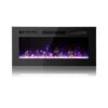 PAOLFOX 36 Inch Electric Fireplace Insert,Wall Mounted,Wall Fireplace Electric With Remote Control,Linear Fireplace,Led Fireplace Recessed,12 Flame Colors