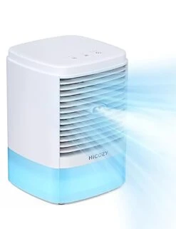 HiCOZY Air Cooler With 2 Ultrasonic Mist Levels & 3 Fan Speeds, Evaporative Air Cooler With Detachable 650ml/23oz Water Tank, 3-in-1 Portable Air Cooling Fan For Desktop, Office And Bedroom