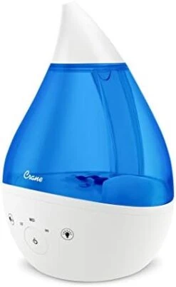 Crane 4-in-1 Drop Ultrasonic Cool Mist Humidifier, 1 Gallon, Top Fill Humidifier, 24 Hour Run Time, With Optional Sound Machine And Color Changing Nightlight, Clear/White -Solo Stoves Shop 31huscop bL. AC
