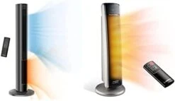 Lasko Portable Fan & Heater All Season Comfort Control Tower Fan And Space Heater In One, Black, Large & 29” Ceramic Tower Heater, Whole Room Heating, Remote Control, 1500W, Black -Solo Stoves Shop 31jykO2bcoL. AC