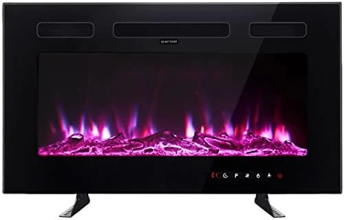 Maxhonor Electric Fireplace Insert Wall Mounted Freestanding Heater With Remote Control, 1500/750W (40inch, Black) 13 Maxhonor Electric Fireplace Insert Wall Mounted Freestanding Heater With Remote Control, 1500/750W (40inch, Black) - Image 13