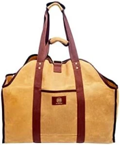 Firewood Carrier Waxed Canvas Tote Bag - Log Carrier For Firewood Heavy Duty Tote Extra Large- 20oz Waxed Canvas Wood Carrier For Firewood With Handles - Firewood Holder Indoor Log Bag For Fireplace -Solo Stoves Shop 31m9cw5CVL. AC