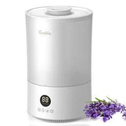 Cool Mist Humidifiers For Bedroom, 4L Easy Clean Humidifier Indoor, Night Light, Auto Shut-Off, Timer