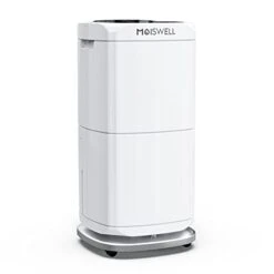 Moiswell 140 Pints Commercial Dehumidifier For Home 6,000 Sq Ft Large Rooms & Basements With Continuous Drain Hose, 2.1 Gallons Water Tank, Advanced Touchpad Control Panel
