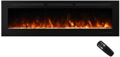Masarflame 42" Recessed Electric Fireplace Insert, 5 Flame Settings, Log Set Or Crystal Options, Temperature Control By Touch Panel & Remote, 750/ 1500W Heater, Black -Solo Stoves Shop 31sRcM80B7L. AC